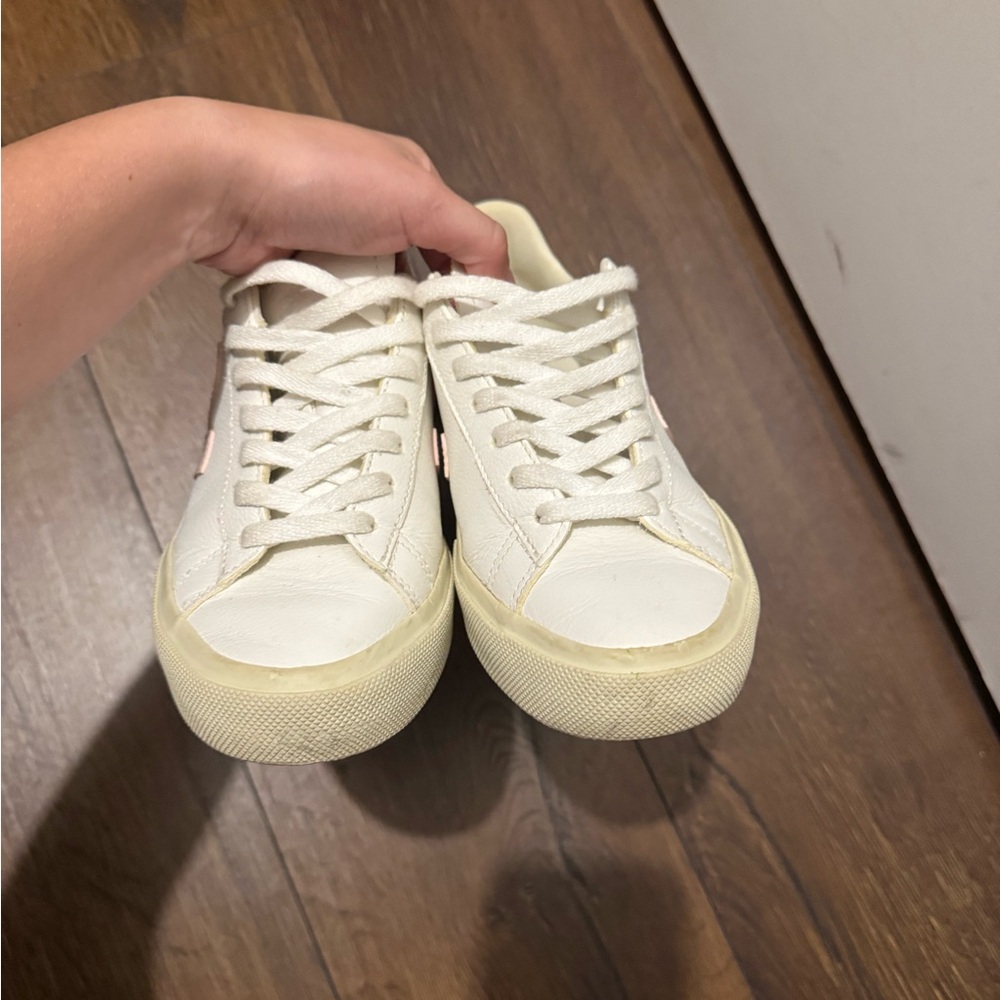 Veja Women's Sneakers in White and Pink - Picture 4 of 6